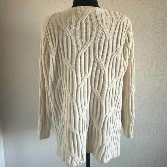 J.Jill Chenille Tunic Cream Sweater Size Petite Medium - Picture 7 of 10